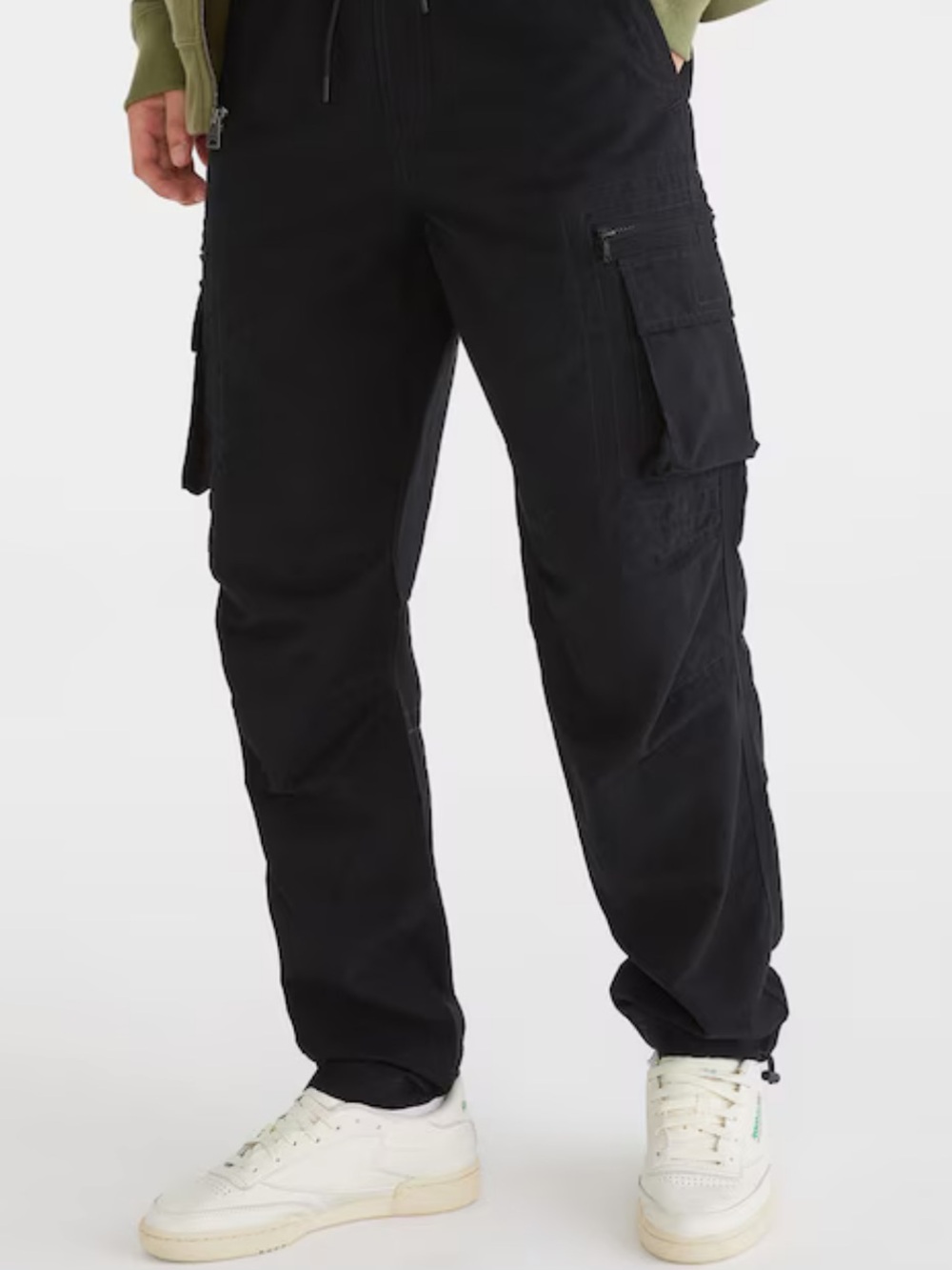 Men's Black Cargo Pants with Utility Pockets